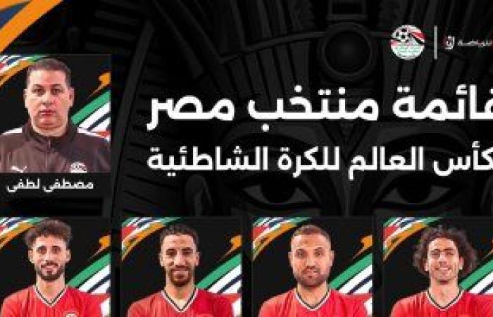 أخبار الرياضة : اتحاد الكرة يعلن قائمة منتخب الشاطئية المشاركة فى كأس العالم بالإمارات