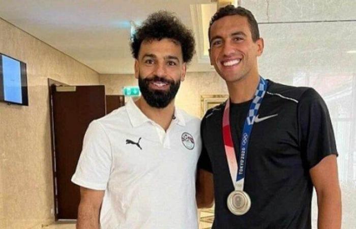 محمد صلاح يهنئ أحمد الجندي بعد ذهبية أولمبياد باريس 2024 «صورة»