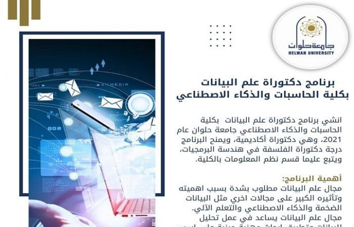 تنسيق الجامعات 2024 | كلية الحاسبات جامعة حلوان تكشف عن برنامج دكتوراه علم البيانات