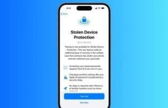 أخبار التكنولوجيا : خطوات.. كيفية تمكين ميزة حماية الأجهزة المسروقة على iPhone